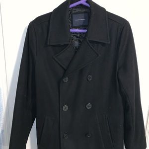 Men’s Black Tommy Hilfiger Pea Coat (S)